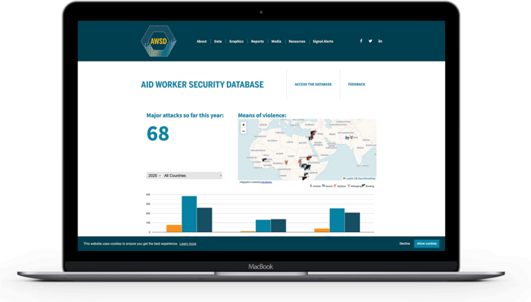 Aid Worker Security Database website screenshot